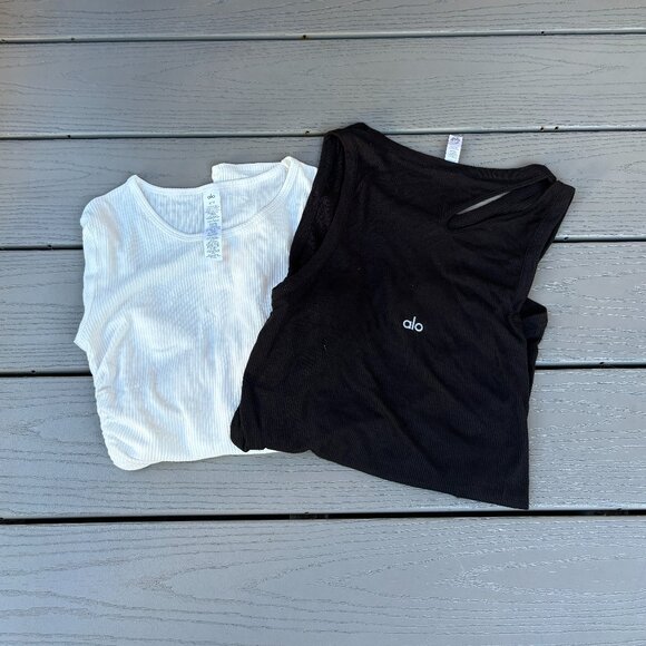 ALO Gather Long Sleeve top and ALO Peak Tank top - Picture 1 of 16